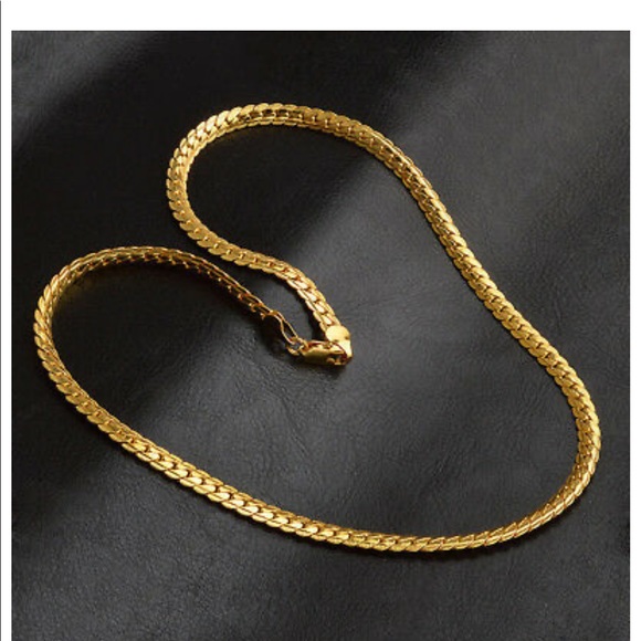 NEW 18K gold silk classic classy chain necklace - Picture 2 of 5